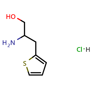 Chemical structure of 2-Amino-3-(thiophen-2-yl)propan-1-ol hydrochloride , CAS 1380006-36-9, AChemBlock X202885