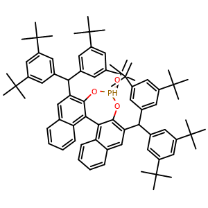 Chemical structure of (11bS)-2,6-Bis(bis(3,5-di-tert-butylphenyl)methyl)dinaphtho[2,1-d:1',2'-f][1,3,2]dioxaphosphepine 4-oxide , AChemBlock X202889