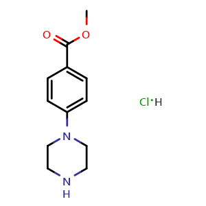 Chemical structure of methyl 4-piperazin-1-ylbenzoate hydrochloride , CAS 1269393-85-2, AChemBlock X202903