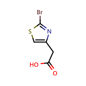 Chemical structure of 2-(2-Bromothiazol-4-yl)acetic acid , CAS 62557-07-7, AChemBlock X202909