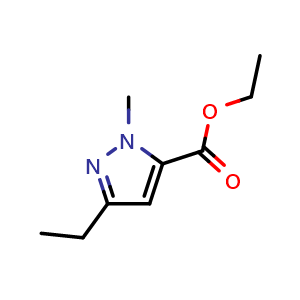 Chemical structure of Ethyl 3-ethyl-1-methyl-1H-pyrazole-5-carboxylate , CAS 128537-26-8, AChemBlock X202910