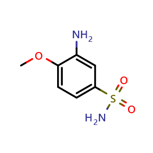 Chemical structure of 3-amino-4-methoxybenzenesulphonamide , CAS 6973-08-6, AChemBlock X202912