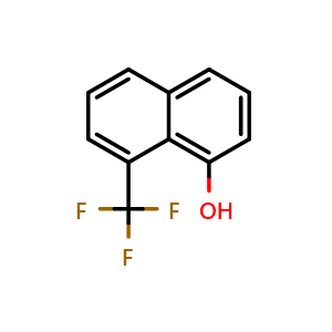 Chemical structure of 8-(Trifluoromethyl)naphthalen-1-ol , CAS 33533-47-0, AChemBlock X202936