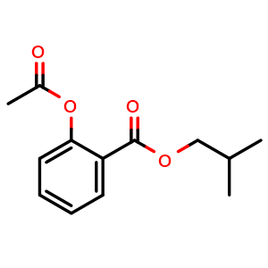 Chemical structure of Isobutyl 2-acetoxybenzoate , CAS 98092-25-2, AChemBlock X202940