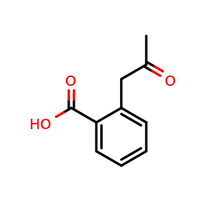Chemical structure of 2-(carboxyphenyl)acetone , CAS 2852-91-7, AChemBlock X202942