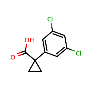 Chemical structure of 1-(3,5-Dichlorophenyl)cyclopropanecarboxylic acid , CAS 1298134-94-7, AChemBlock X202943