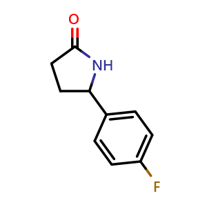 Chemical structure of 5-(4-fluorophenyl)-2-pyrrolidinone , CAS 90432-58-9, AChemBlock X202948