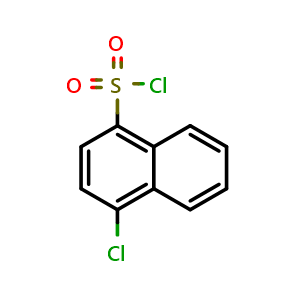 Chemical structure of 4-chloronaphthalene-1-sulfonyl chloride , CAS 64318-08-7, AChemBlock X202956