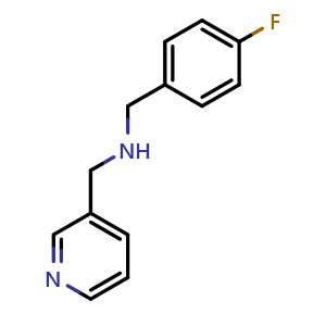 Chemical structure of N-(4-fluorobenzyl)-1-(pyridin-3-yl)methanamine , CAS 113248-64-9, AChemBlock X202978