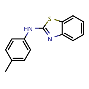 Chemical structure of N-(4-methylphenyl)-1,3-benzothiazol-2-amine , CAS 70785-26-1, AChemBlock X202997