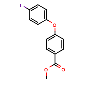 Chemical structure of Methyl 4-(4-iodophenoxy)benzoate , CAS 21120-76-3, AChemBlock X202999