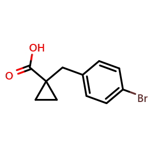 Chemical structure of 1-[(4-bromophenyl)methyl]-cyclopropanecarboxylic acid , CAS 29765-45-5, AChemBlock X203008