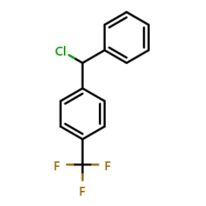 Chemical structure of 1-(Chloro(phenyl)methyl)-4-(trifluoro methyl)benzene , CAS 787-49-5, AChemBlock X203026