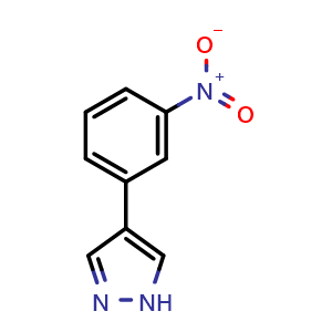 Chemical structure of 4-(3-nitrophenyl)-1H-Pyrazole , CAS 1190222-97-9, AChemBlock X203034