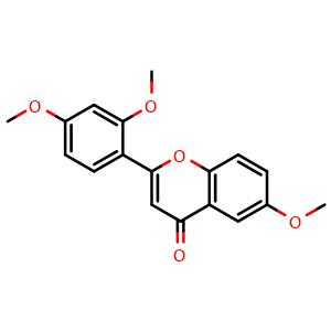 Chemical structure of 6,2',4'-Trimethoxyflavone , CAS 720675-74-1, AChemBlock X203040