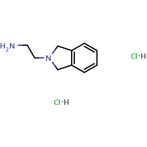 Chemical structure of 2-(2,3-dihydro-1H-isoindol-2-yl)ethan-1-amine dihydrochloride , CAS 1208452-70-3, AChemBlock X203048