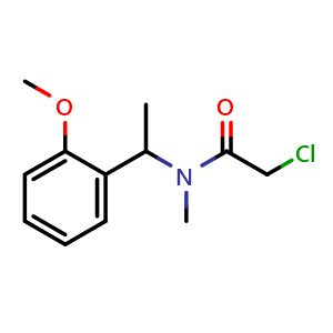 Chemical structure of 2-Chloro-N-[1-(2-methoxyphenyl)ethyl] -N-methylacetamide , CAS 1179271-04-5, AChemBlock X203059
