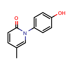 Chemical structure of 1-(4-Hydroxyphenyl)-5-methylpyridin-2(1H)-one , CAS 851518-71-3, AChemBlock X203061