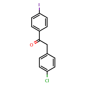 Chemical structure of 2-(4-Chlorophenyl)-4'-iodoacetophenone , CAS 898784-08-2, AChemBlock X203066