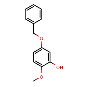 Chemical structure of 5-(Benzyloxy)-2-methoxyphenol , CAS 84354-17-6, AChemBlock X203067