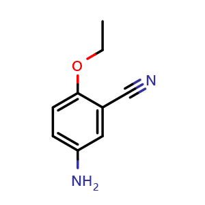Chemical structure of 5-Amino-2-ethoxybenzonitrile , CAS 1020046-39-2, AChemBlock X203069