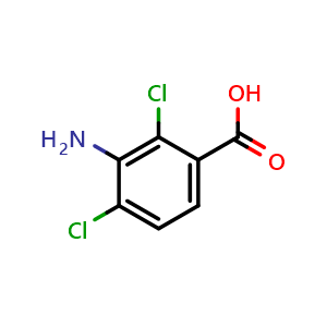Chemical structure of 3-amino-2,4-dichlorobenzoic acid , CAS 50917-28-7, AChemBlock X203077