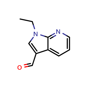 Chemical structure of 1-Ethyl-1H-pyrrolo[2,3-b]pyridine-3-carbaldehyde , CAS 141650-50-2, AChemBlock X203088