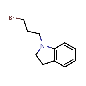 Chemical structure of 1-(3-Bromopropyl)indoline , CAS 768297-88-7, AChemBlock X203102