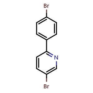 Chemical structure of 5-bromo-2-(4-bromophenyl)pyridine , CAS 183619-13-8, AChemBlock X203104
