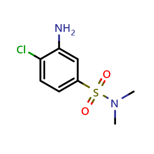 Chemical structure of 3-Amino-4-chloro-N,N-dimethylbenzenesulfonamide , CAS 100313-81-3, AChemBlock X203114
