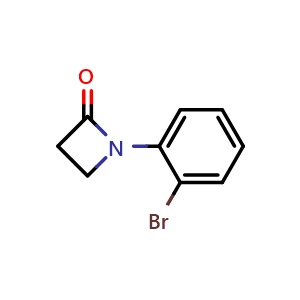 Chemical structure of 1-(2-Bromophenyl)azetidin-2-one , CAS 7661-23-6, AChemBlock X203128
