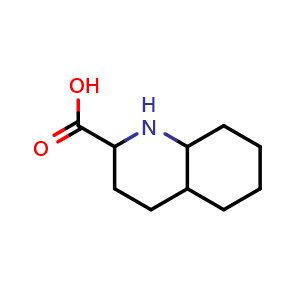 Chemical structure of decahydro-2-quinolinecarboxylic acid , CAS 79799-18-1, AChemBlock X203130