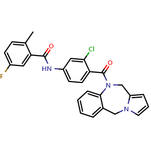 Chemical structure of Lixivaptan , CAS 168079-32-1, AChemBlock X203372