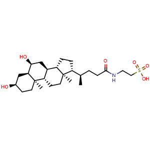 Chemical structure of Taurohyodeoxycholic acid , CAS 2958-04-5, AChemBlock X203459