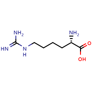 Chemical structure of Homoarginine , CAS 156-86-5, AChemBlock X203474