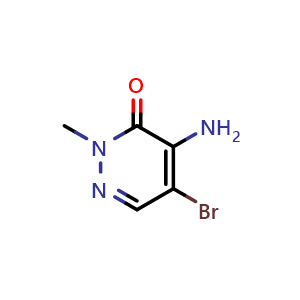Chemical structure of 4-Amino-5-bromo-2-methylpyridazin-3(2H)-one , CAS 65269-64-9, AChemBlock X203477