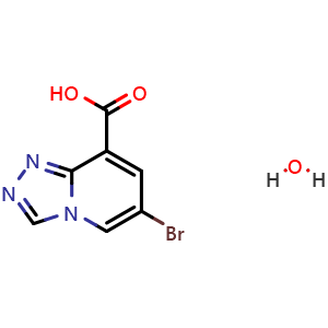 Chemical structure of 6-Bromo-[1,2,4]triazolo[4,3-a]pyridine-8-carboxylic acid Hydrate , CAS 2939000-38-9, AChemBlock X203480