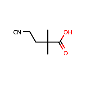 Chemical structure of 4-cyano-2,2-dimethylbutanoic acid , CAS 6939-69-1, AChemBlock X203486