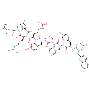 Chemical structure of Cetrorelix Acetate , CAS 130143-01-0, AChemBlock X203543