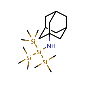 Chemical structure of N-(Adamantan-1-yl)-1,1,1,3,3,3-hexamethyl-2-(trimethylsilyl)trisilan-2-amine , CAS 2451224-01-2, AChemBlock X203570