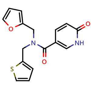 N-(furan-2-ylmethyl)-6-oxo-N-(thiophen-2-ylmethyl)-1,6-dihydropyridine-3-carboxamide