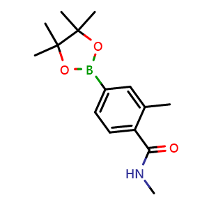 Chemical structure of N,2-dimethyl-4-(tetramethyl-1,3,2-dioxaborolan-2-yl)benzamide , CAS 1233526-90-3, AChemBlock X203581
