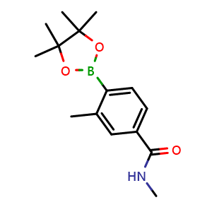 Chemical structure of N,3-dimethyl-4-(4,4,5,5-tetramethyl-1,3,2-dioxaborolan-2-yl)benzamide , CAS 2246720-26-1, AChemBlock X203582