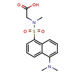 Chemical structure of N-[[5-(Dimethylamino)-1-naphthalenyl]sulfonyl]-N-methylglycine , CAS 1093-96-5, AChemBlock X203616