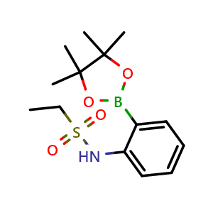 Chemical structure of N-[2-(tetramethyl-1,3,2-dioxaborolan-2-yl)phenyl]ethane-1-sulfonamide , CAS 1621415-43-7, AChemBlock X203619