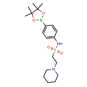 Chemical structure of N-[4-(4,4,5,5-tetramethyl-1,3,2-dioxaborolan-2-yl)phenyl]-1-Piperidineethanesulfonamide , CAS 756520-84-0, AChemBlock X203642