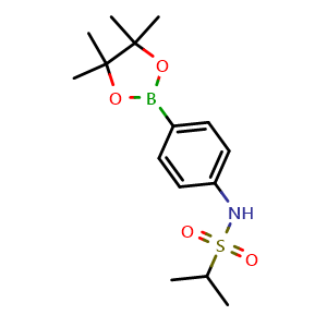 Chemical structure of N-[4-(tetramethyl-1,3,2-dioxaborolan-2-yl)phenyl]propane-2-sulfonamide , CAS 914606-98-7, AChemBlock X203649