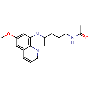 Chemical structure of N-[4-[(6-methoxyquinolin-8-yl)amino]pentyl]acetamide , CAS 77229-67-5, AChemBlock X203651