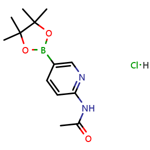 Chemical structure of N-[5-(4,4,5,5-tetramethyl-1,3,2-dioxaborolan-2-yl)-2-pyridyl]acetamide hydrochloride , CAS 1150561-64-0, AChemBlock X203656