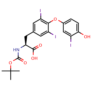 Chemical structure of Boc-3,5,3'-triiodo-L-thyronine , CAS 140396-69-6, AChemBlock X203659